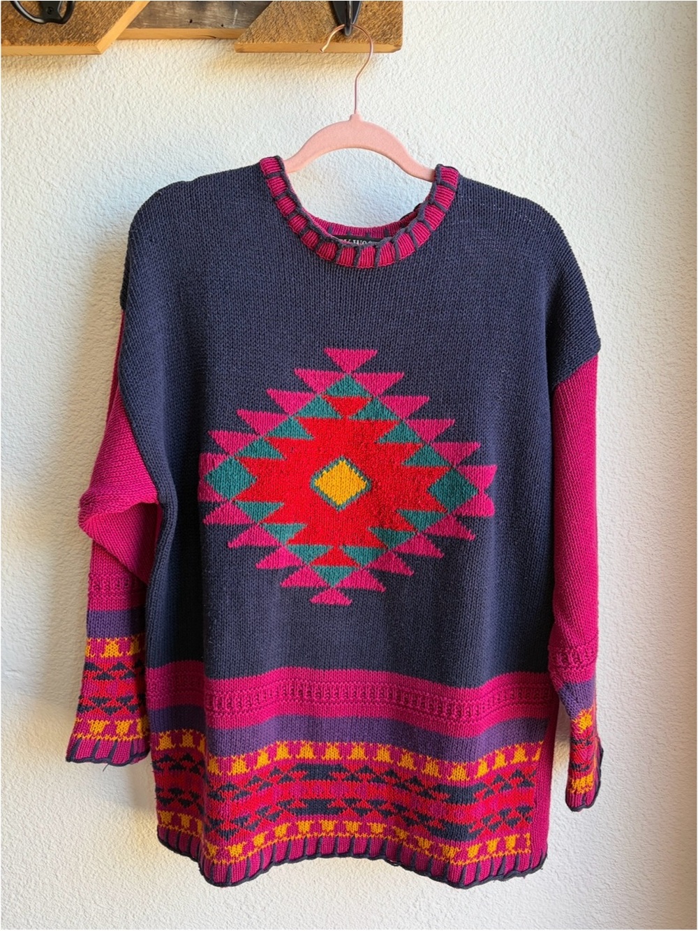 Vintage 80s Aztec Print Southwestern Sweater Medium
